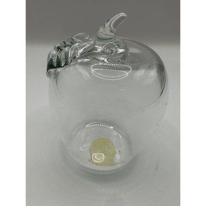 Princess House Crystal Collectible Vintage Apple Paperweight Clear